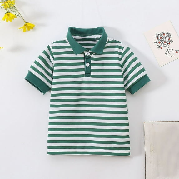 AUNVITO Summer Unisex Kids Breathable Tee | Children's Short Sleeved T-shirt Short Sleeved Lapel Casual Versatile Top