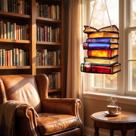 AUNVITO Sun Catcher Book Hanging Decoration for Window Light Reflection Festival Party Atmosphere and Home Decor Spiritual Accessory