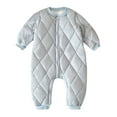 thumbnail image 1 of AUNVITO Thermal Fleece-Lined Baby Romper 0-3Y Diamond Quilted Long Sleeve Cotton Onesie Winter Infant Coverall Cozy Outfit, 1 of 8