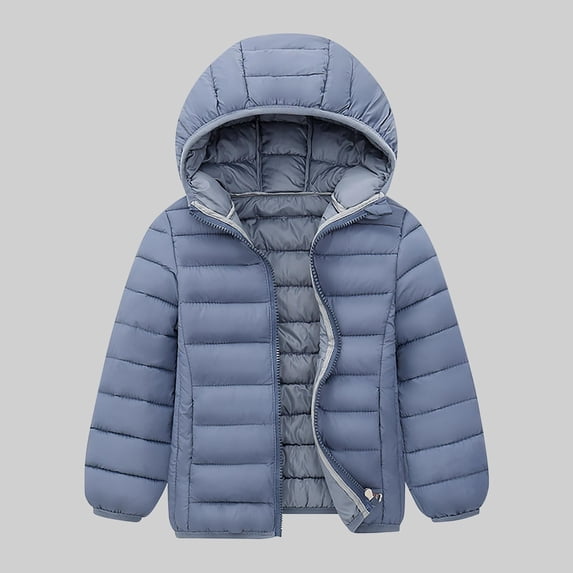 AUNVITO Thermal Insulated Kids Winter Coat Short Length Quilted Puffer Design for Boys & Girls 4-15Y Windproof Lightweight Nylon & Spandex Matte Finish Loose Fit