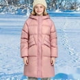 thumbnail image 1 of AUNVITO Thermal Lined Thickened Long Parka for 5-15Y Boys & Girls, Hooded Solid Color Winter Coat with Pockets Casual Warm Padded Jacket, 1 of 6