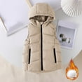 thumbnail image 1 of AUNVITO Thermal Warmth Heavyweight Cotton Hooded Vest for Boys & Girls 3-12Y, Sleeveless Zip Pocket Winter Outdoor Casual Jacket, 1 of 6