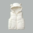 thumbnail image 1 of AUNVITO Toddler Boys & Girls 1-6Y Quilted Puffer Vest with Ears Hood Matte Finish Warm Lightweight Spandex Casual Winter Coat, 1 of 8