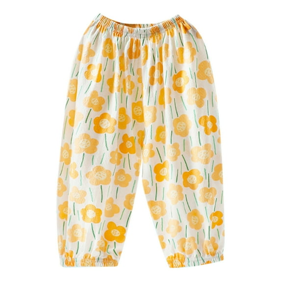 AUNVITO Toddler Boys Girls Summer Fashion Print Breathable Outdoor Mosquito-Repellent Lightweight Pants