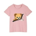 thumbnail image 1 of AUNVITO Toddler Kids Boys Girls Bear Print T-shirt Fashion Cute Round Neck Print Short Sleeve Top, 1 of 6