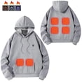 thumbnail image 1 of AUNVITO Unisex Heated Hoodie 6-Zone Adjustable Thermal Winter Sweatshirt for Men and Women, Machine Washable, Outdoor Cold Weather, 1 of 9