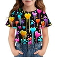thumbnail image 1 of AUNVITO Unisex Kids Casual Dog Paw Print Round Neck Short Sleeve T-Shirt Summer Graphic Tee Playful Style, 1 of 7