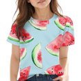 thumbnail image 1 of AUNVITO Unisex Printed Casual Top Short Sleeve Round Neck Boys & Girls T-Shirt, 1 of 7