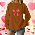 thumbnail image 1 of AUNVITO Valentines Day Sweatshirt for Women Valentine Cute Love Heart Graphic Shirts Casual Pink Bow Print Pullover Tops, 1 of 5