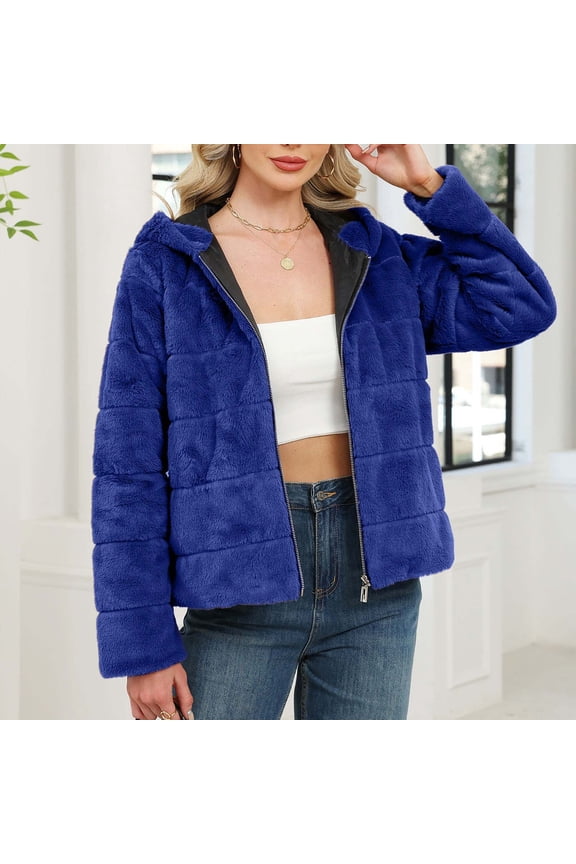 Warm Faux Fur Hooded Long Coat for Women Winter Fashion Outerwear with Soft Lining, Casual Party Daily Wear