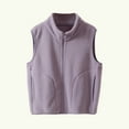 thumbnail image 1 of AUNVITO Warm Fleece Vest with Pockets & Zipper for Boys & Girls 1-15Y, Sleeveless Casual Solid Color Outerwear for Fall Winter, 1 of 7