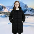 thumbnail image 1 of AUNVITO Warm Lightweight Puffer Coat for Boys & Girls 2-14Y, Hooded Quilted Longline Winter Jacket with Button Closure, Thickened Insulation, Pockets, Water-Resistant Nylon Spandex Casual Outerwear, 1 of 6