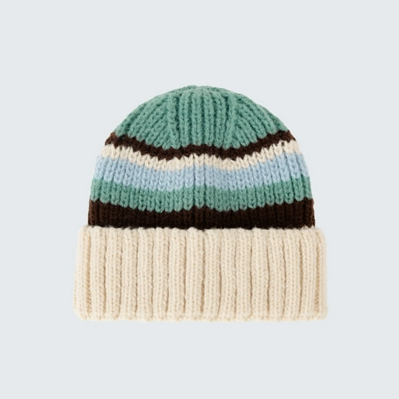 AUNVITO Warm Stretchy Color Block Knit Hat For Men And Women Winter Outdoor Unisex Comfortable Beanie