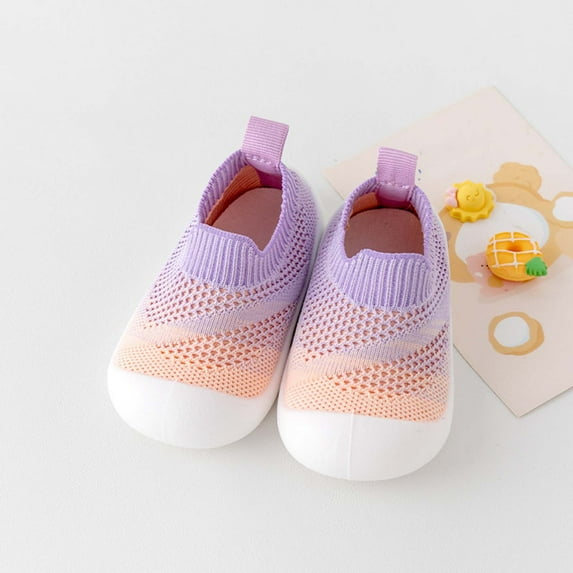 AUNVITO Wholesale Baby Spring New Baby Knit Indoor Floor Shoes Non-slip Breathable Sweat Toddler Shoes