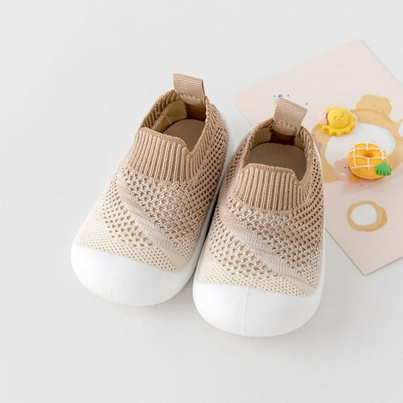 AUNVITO Wholesale Baby Spring New Baby Knit Indoor Floor Shoes Non-slip Breathable Sweat Toddler Shoes