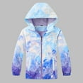 thumbnail image 1 of AUNVITO Windproof Waterproof Fleece-Lined Jacket for 4-13Y Boys & Girls, Floral Print Hooded Windbreaker Coat with Zipper Front & Pockets, 1 of 8