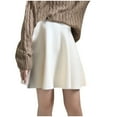 thumbnail image 1 of AUNVITO Women High Waisted A-Line Knitted Pleated Skirt Mid-Length Solid Color Casual Fashion, 1 of 5