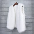thumbnail image 1 of AUNVITO Women Sleeveless Faux Fur Coat Short Warm Solid Color Winter Jacket Outerwear Luxe Plush Fleece, 1 of 3