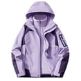 thumbnail image 1 of AUNVITO Women's 3-in-1 Windproof Thickened Hiking Jacket Detachable Inner Layer Waterproof Outer Shell for Outdoor Adventures, 1 of 4