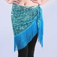 thumbnail image 1 of AUNVITO Women's Belly Dance Sequin Fringed Skirt Winter Spring Performance Comfortable Hand Wash, 1 of 6