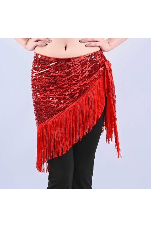 Women's Belly Dance Sequin Fringed Skirt Winter Spring Performance Comfortable Hand Wash
