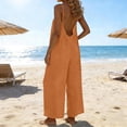 thumbnail image 1 of AUNVITO Women's Casual Adjustable Straps Backless Jumpsuit with Pockets Long and Fashionable, 1 of 6