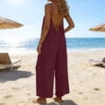 thumbnail image 1 of AUNVITO Women's Casual Adjustable Straps Backless Jumpsuit with Pockets Long and Fashionable, 1 of 6