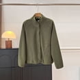 thumbnail image 1 of AUNVITO Women's Casual Thin Fleece Button-Up Jacket Long Sleeve Lightweight and Stylish, 1 of 9