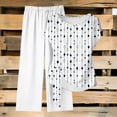 thumbnail image 1 of AUNVITO Women's Casual Two-Piece Set Loose Fit Drawstring Pants and Round Neck Short Sleeve Top with All Over Print Fashion Casual Outfit, 1 of 5
