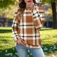 thumbnail image 1 of AUNVITO Women's Checkered Print Sweatshirt Relaxed Round Neck Drop Shoulder Long Sleeve Casual and Fashionable, 1 of 8