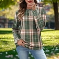 thumbnail image 1 of AUNVITO Women's Checkered Print Sweatshirt Relaxed Round Neck Drop Shoulder Long Sleeve Casual and Fashionable, 1 of 7