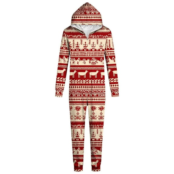 AUNVITO Women's Christmas Family Matching Sleepwear Set Long Sleeve Two-Piece with Festive Print Cozy and Comfortable Pajamas for Mom