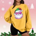 thumbnail image 1 of AUNVITO Women's Christmas Flocked Sweatshirt Round Neck Loose Fit Long Sleeve Top with Holiday Print Casual and Cozy Style, 1 of 5