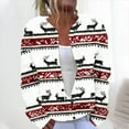 thumbnail image 1 of AUNVITO Women's Christmas Print Hooded Cardigan Sweatshirt Button-Up Long Sleeve Knitted Coat Loose Fit Cozy Winter Outerwear, 1 of 5