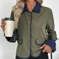 thumbnail image 1 of AUNVITO Women's Color-Block Tweed Jacket With Functional Pockets and Gold Buttons Elegant Casual Cropped Style, 1 of 9