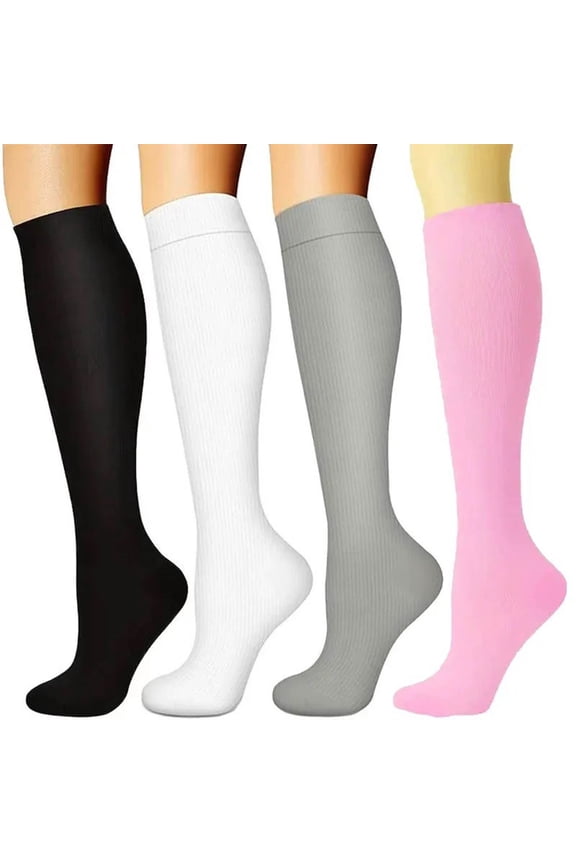 Women's Compression Socks 4-Pack High Elasticity Breathable Warm for Running Cycling Outdoor Athletic Support and Muscle Recovery