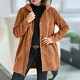 thumbnail image 1 of AUNVITO Women's Corduroy Jacket Long Sleeve Hooded Loose Fit Casual Solid Color Cotton Spandex Blend Outerwear for Fall Winter, 1 of 9