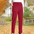 thumbnail image 1 of AUNVITO Women's Corduroy Pants with Elastic Waist and Pockets Straight Leg Casual and Comfortable, 1 of 9