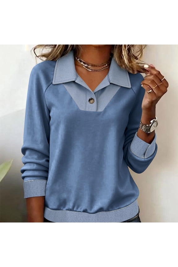 Women's Denim Patch Cardigan Long Sleeve Lapel Collar Button Front Casual and Trendy Style