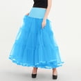 thumbnail image 1 of AUNVITO Women's Elastic High Waist Tulle Skirt Full Flared Layered Puffy Solid Color Party Evening Wear, 1 of 9