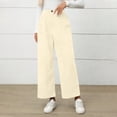 thumbnail image 1 of AUNVITO Women's Elastic Waist Corduroy Pants with Button & Zipper Pockets, Stretch Fit Casual Trousers for Everyday Wear (98% Cotton, 2% Spandex), 1 of 9