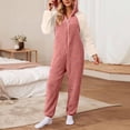 thumbnail image 1 of AUNVITO Women's Fleece Jumpsuit Pajamas Hooded Long Sleeve Front Zipper Cozy and Comfortable Homewear Style, 1 of 6