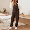 thumbnail image 1 of AUNVITO Women's Fleece Jumpsuit Pajamas Hooded Long Sleeve Front Zipper Cozy and Comfortable Homewear Style, 1 of 6