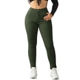 thumbnail image 1 of AUNVITO Women's Fleece-Lined Thermal Leggings with Pockets, Solid Color Winter Casual Warm High Waist Tights, 1 of 9