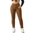 thumbnail image 1 of AUNVITO Women's Fleece-Lined Thermal Leggings with Pockets, Solid Color Winter Casual Warm High Waist Tights, 1 of 9