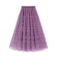 thumbnail image 1 of AUNVITO Women's High Waist Layered Tulle Skirt A-Line Flowy Spring Summer Casual Skirt, 1 of 4