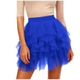 thumbnail image 1 of AUNVITO Women's High Waist Layered Tutu-Style Skirt Puffy Ruffle Mesh Spring Summer Casual Party, 1 of 5