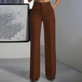 thumbnail image 1 of AUNVITO Women's High Waist Wide Leg Pants Flowy Drape Straight Cut with Pockets Elegant Minimalist Office Style, 1 of 7