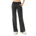 thumbnail image 1 of AUNVITO Women's Jeans High Waist Loose Fit Stretch Slimming Double Pocket Elastic Waistband Casual Sport Fitness Trousers, 1 of 2