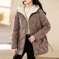 thumbnail image 1 of AUNVITO Women's Lightweight Diamond Quilted Longline Puffer Coat Collarless Winter Jacket Outerwear, 1 of 3